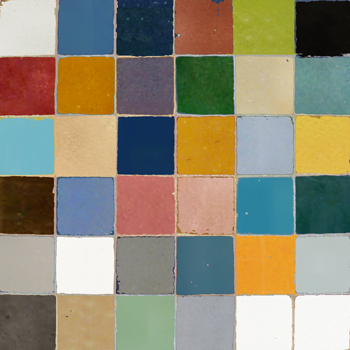 Mosaic House Moroccan tile Rceef Color Palette  solid zellige, mosaic, zellij, field, pattern, glaze, simple, classic, grid, squares 